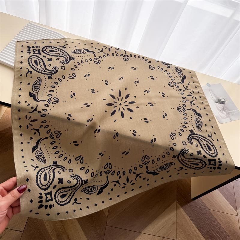 New cashew imitation velvet herringbone pattern cotton and linen small square scarf silk scarf headscarf shawl decorative scarf scarf