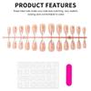 Golden Starry French Cat-Eye Almond False Nails 24 Pieces Elegant Design for Women