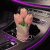 Креативное украшение салона автомобиля Милые поделки Орнаменты Автомобильный букет из тюльпанов Декоративные принадлежности Украшение центральной консоли автомобиля Подарки