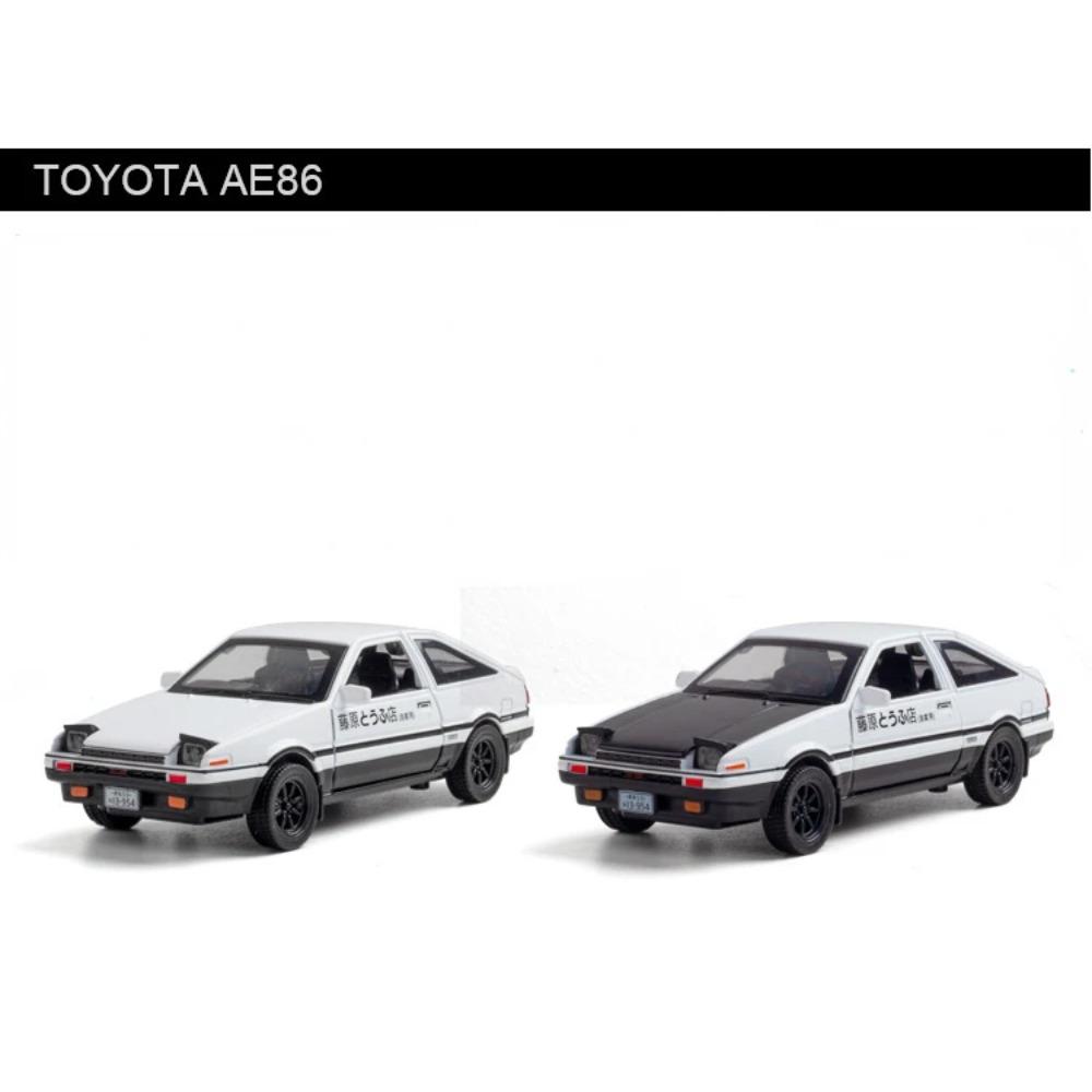 1/32 Toyota  AE86 Toy Car Diecast Miniature Model Pull Back Sound Light Doors Openable Educational Collection Gift Kids A151