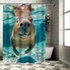 Высококачественные водонепроницаемые шторки для душа с очаровательными подводными животными, созданные для уютной атмосферы в ванной комнате. Отличный гиф