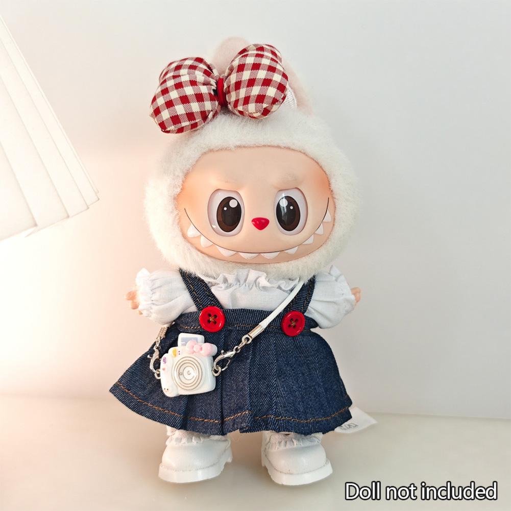 Мини-одежда и аксессуары для кукол 15-17 см Ropa Labubu 10 см Хлопковая кукла Худи с сердцем Розовая пряжа Юбка Одежда Без куклы