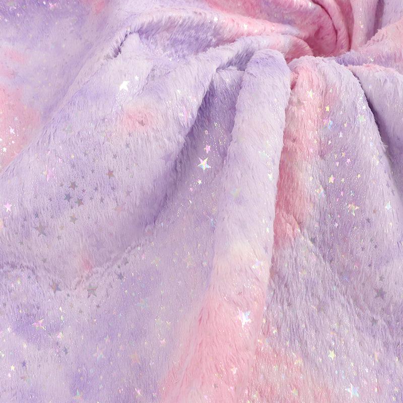 Разноцветная плюшевая ткань с узором в виде звезд из кроличьего меха для домашнего текстиля, одежды, подушек, обуви и шляп