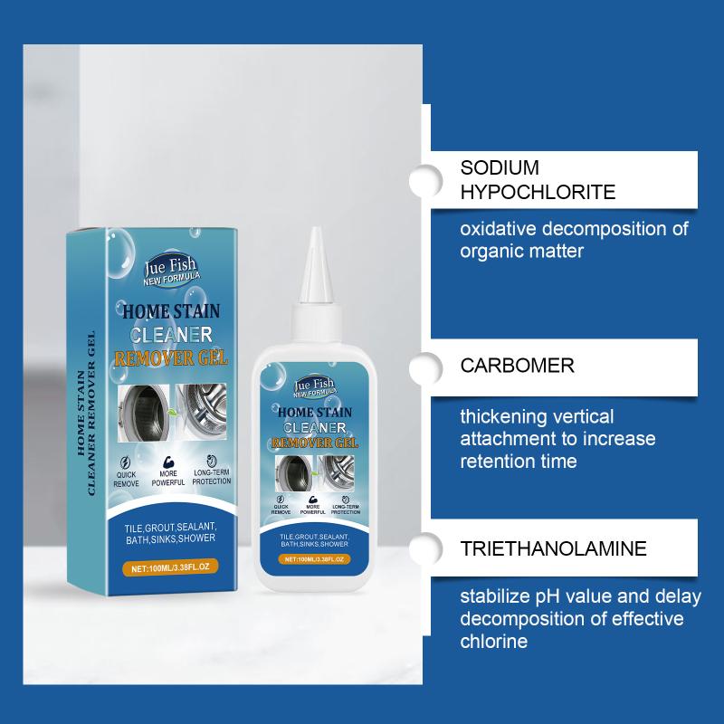 Stubborn Stain Remover Gel Fast Mildew Cleaner Powerful Odor Reduction for Grout Tiles Sinks Home