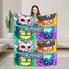 B-Blox Kitsune All Characters Fruits Fashion Blanket Game Cartoon Fuzzy Throw Fashion Blanket Decoration Ultra-Soft Warm Bedspread Multifunc