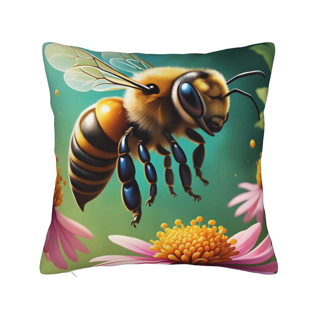 Pillow Case Bee And Flowers Soft Pillow Cover For Sofa Home Decor Morden Pillowcases