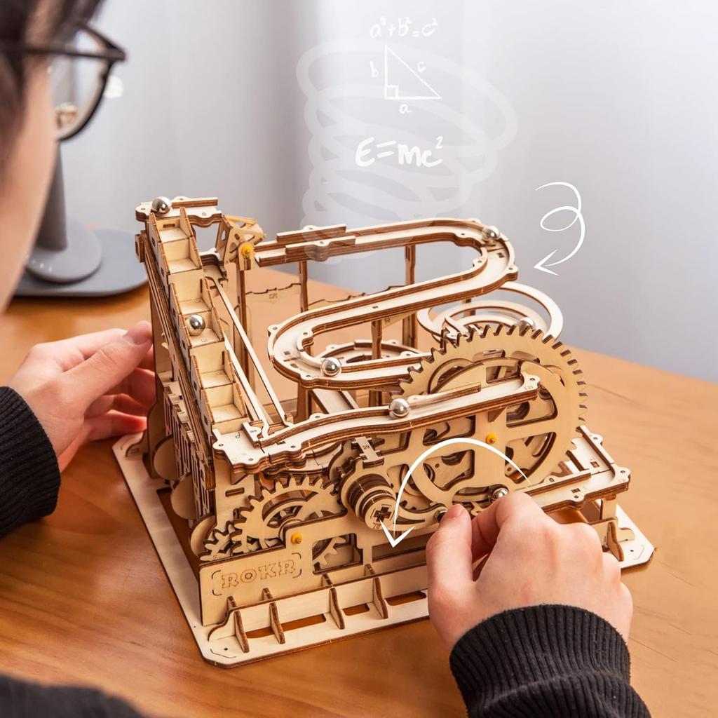 3D деревянные головоломки Marble Run Set - механический набор моделей для взрослых DIY американские горки игрушки подарки для мальчиков/девочек