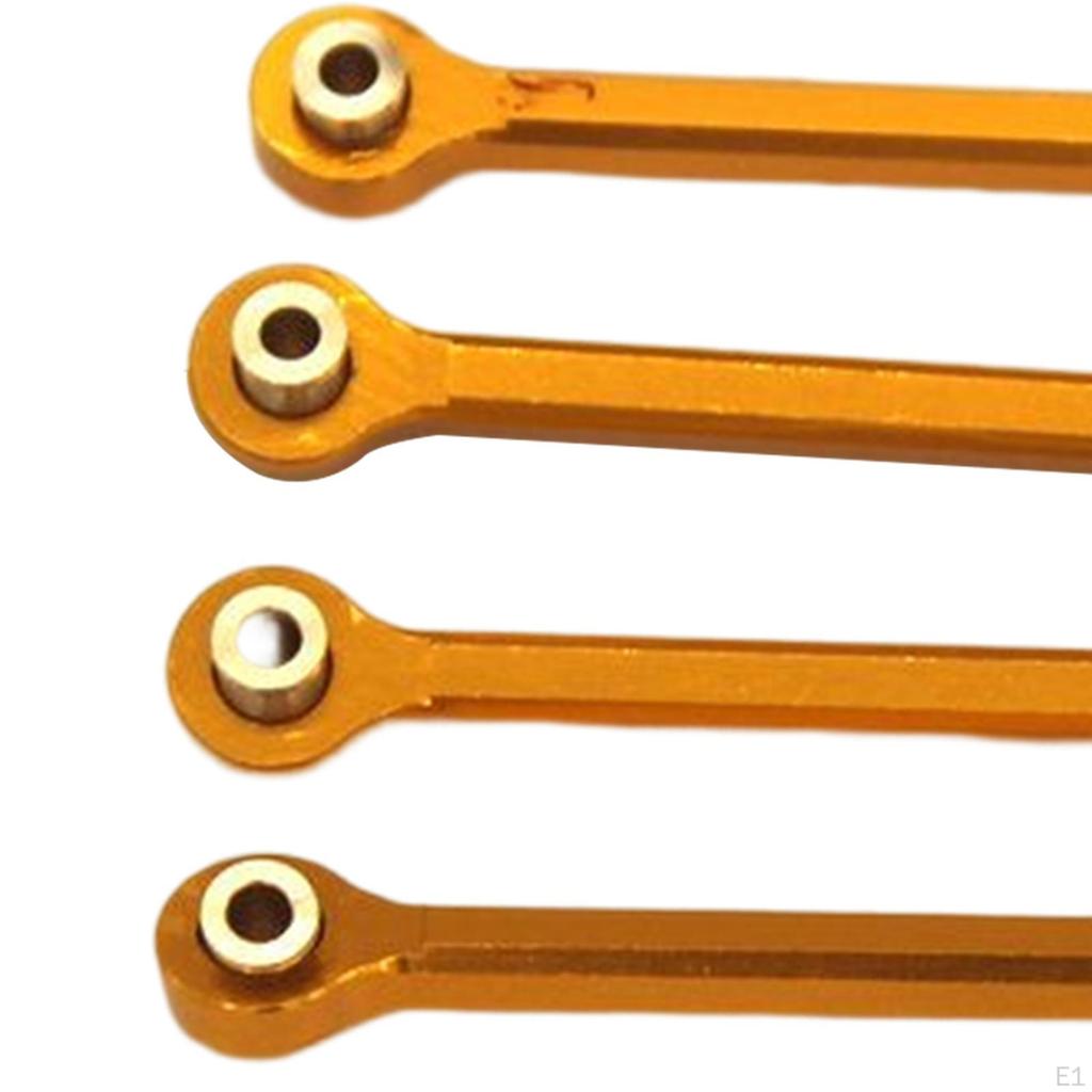 4 Piece Aluminum Alloy Pull Rod Set Replacement Upgrade for 1/24 RC Car Crawler Accessories DIY