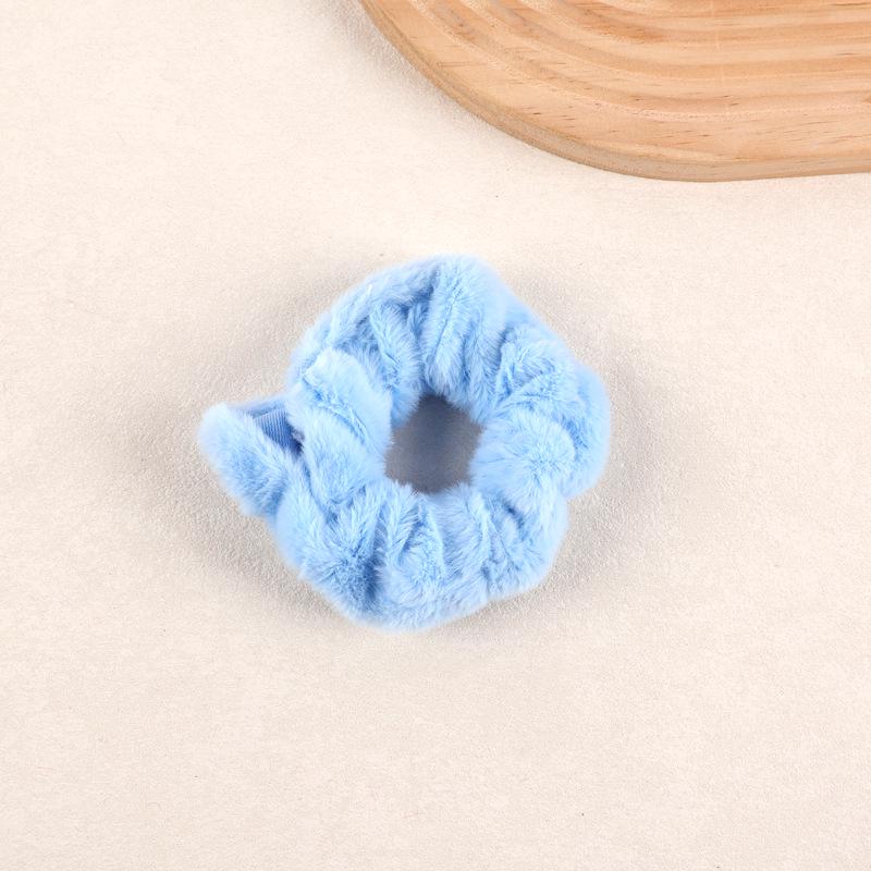 Яркая теплая плюшевая резинка для волос - Высокоэластичный держатель для хвоста для осени и зимы