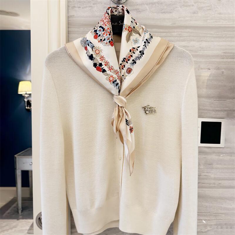 NINA SOLOR Floral Twill Silk Scarf