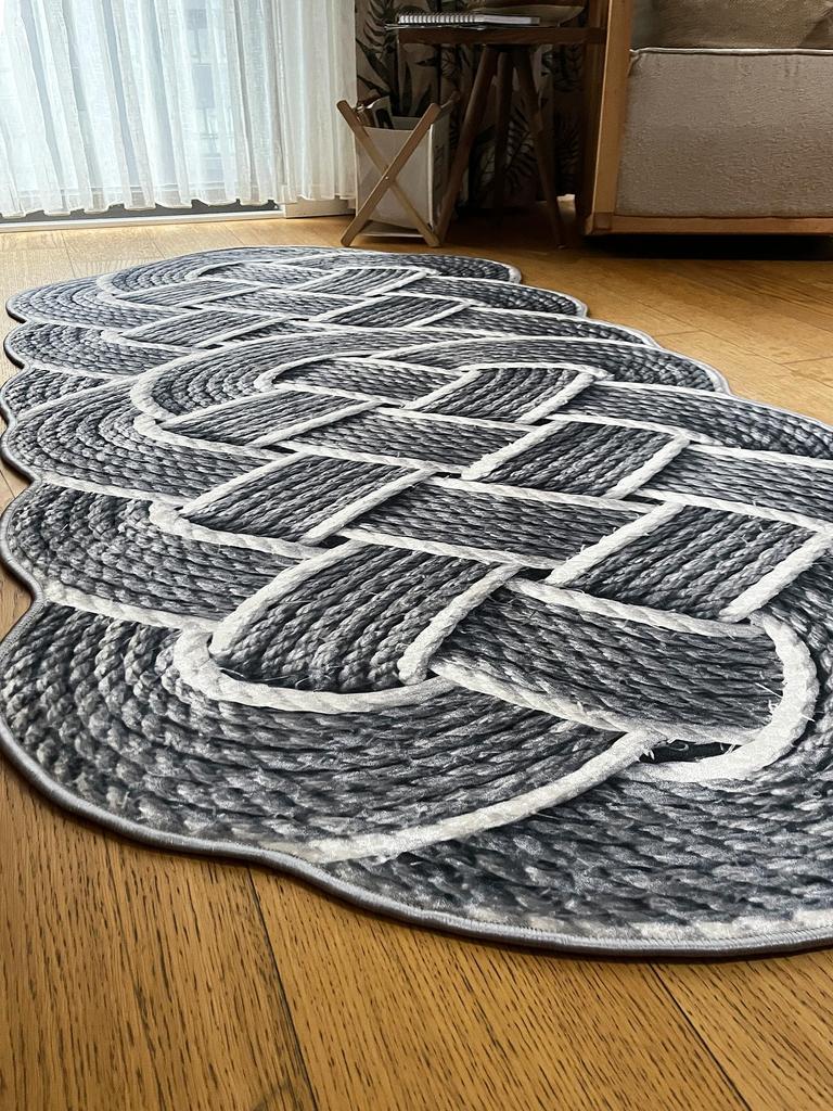 EPeddler Home Современный 3D вязаный узор Цифровая печать Моющаяся нескользящая точечная основа Новое поколение Ковер для гостиной, кухни, прихожей и напольный коврик