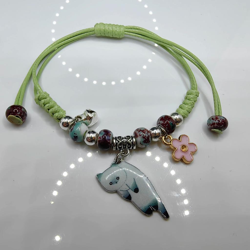Регулируемый разноцветный браслет с подвеской Lucky Cat из веревки для женщин и девочек, подарки на день рождения, модные браслеты с подвесками и кисточками для пар