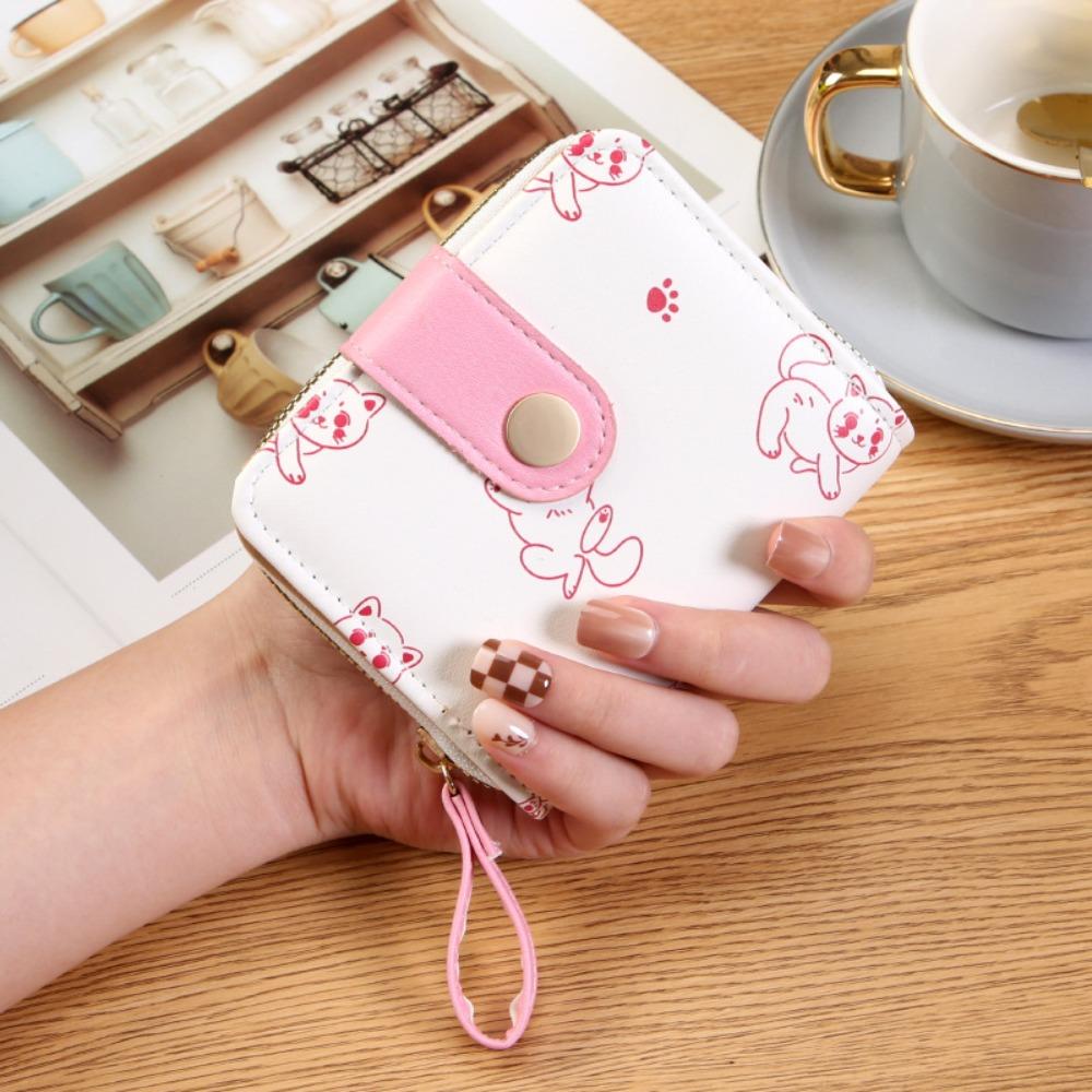 Multi-function Short Wallet Cat Pattern Card Holder Bag New Card Wallet Girl