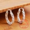 925 Sterling Silver Hoop Earring Korean Vintage Hollow Heart Party Earrings for Women Wedding Party Jewelry Gift