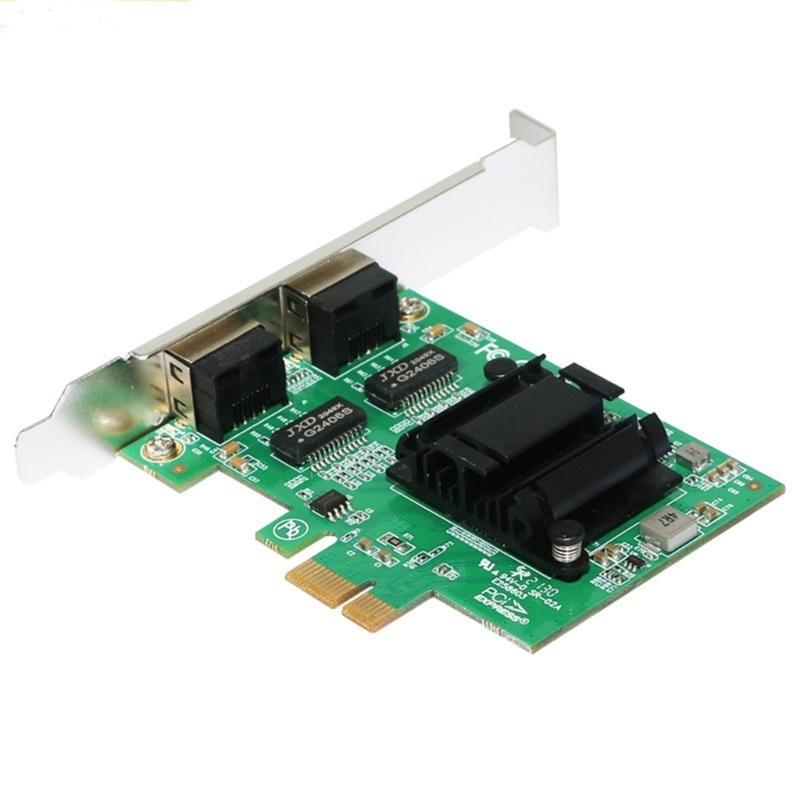 2-Port Slot PCIEX4 RJ45 Interface kCard PCIExpress Adapter Card 10/100/1000Mb