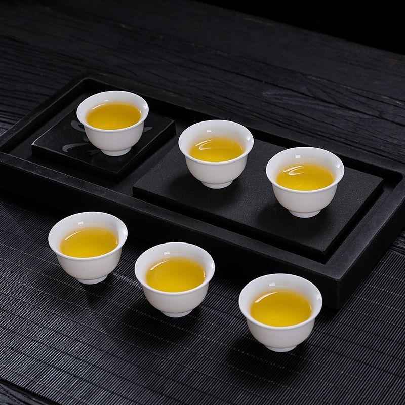 Suet jade teacup white porcelain tea drinking small cup ceramic single cup tea tasting cup 1 pack Dehua hospitality new Chinese style