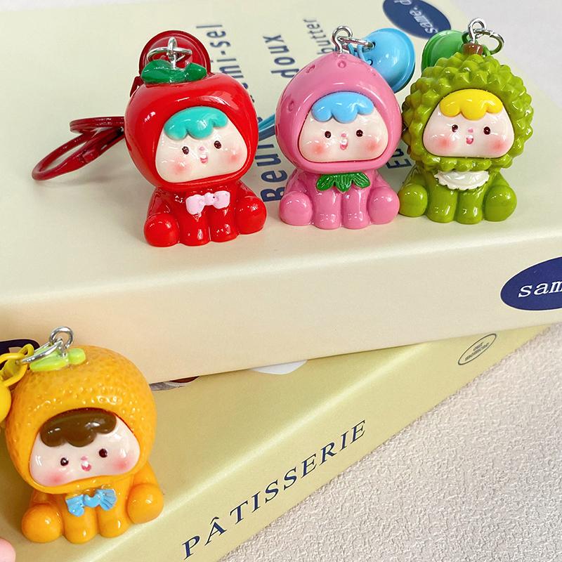 Креативная кавайная смоляная трехмерная кукла-брелок для рюкзака, подвеска, аксессуары, милый сладкий фрукт, автомобильный брелок, маленькие подарки