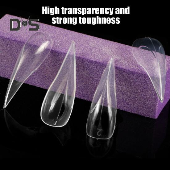 140 шт. накладных ногтей-стилетов, накладные прозрачные ногти, накладные ногти для наращивания ногтей, предварительно сформированные типсы для полного покрытия ногтей, салон «сделай сам»