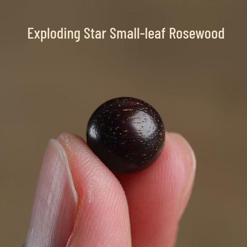 Indian Red Sandalwood Prayer Beads Bracelet - Handmade Small-Leaf Wooden Bead Accessories for DIY Wenwan.
