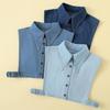 Versatile Washable Denim False Collar for Ladies - Stylish Dickey Accessory for Sweaters