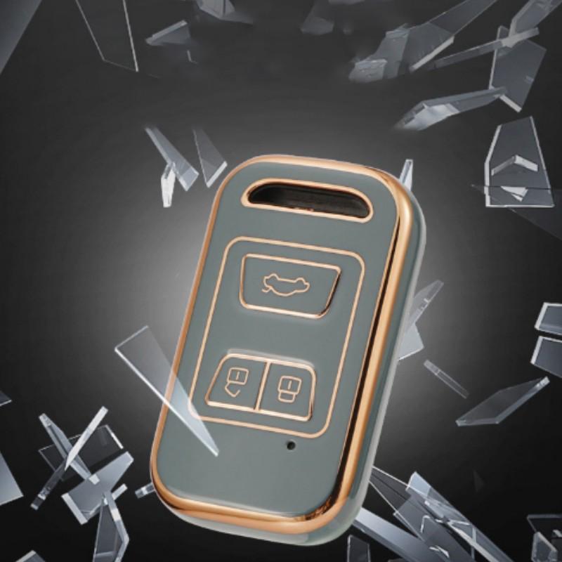 Чехол-брелок для автомобильного пульта дистанционного управления из ТПУ с золотыми краями для Chery Tiggo 3 5X 4 8 Glx 7 2019 2020 Arrizo для Cheri Tiggo 8, защитный чехол, аксессуары