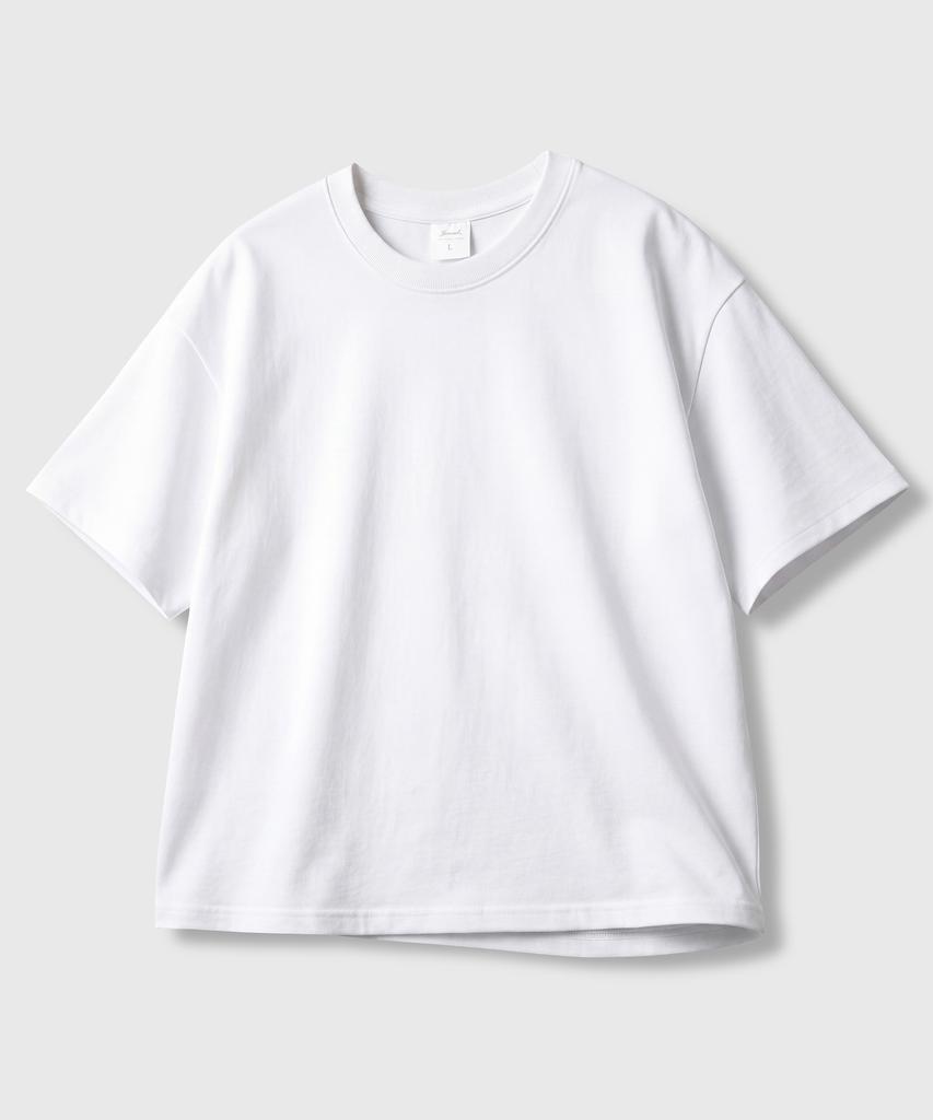 JEMUT Men'S Crop Silket Short Sleeve T-Shirt White Kjst2709