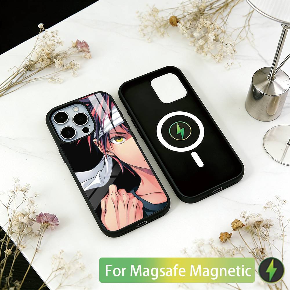 Food Wars_ Чехол для телефона Сома Юкихира Для iPhone17,16,15,14,13,12,11 Plus,Pro Магнитный Для Magsafe Беспроводная зарядка