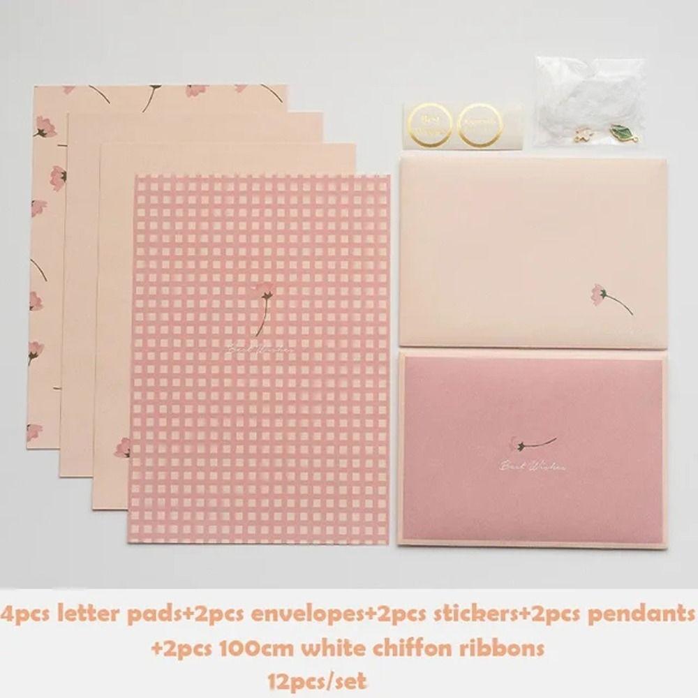 DIY Postcard Floral Envelopes Flowers Letter Writing Paper Holiday Wishes Letter Pads  Stationery