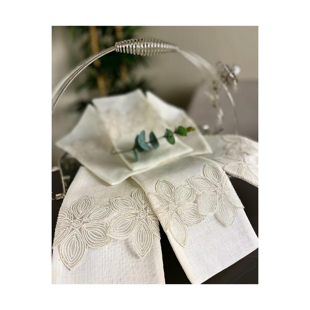 Модель Perla кремового цвета гипюр кружево гардения ткань набор из 12 столовых приборов салфетка диапазон скатерть посуда