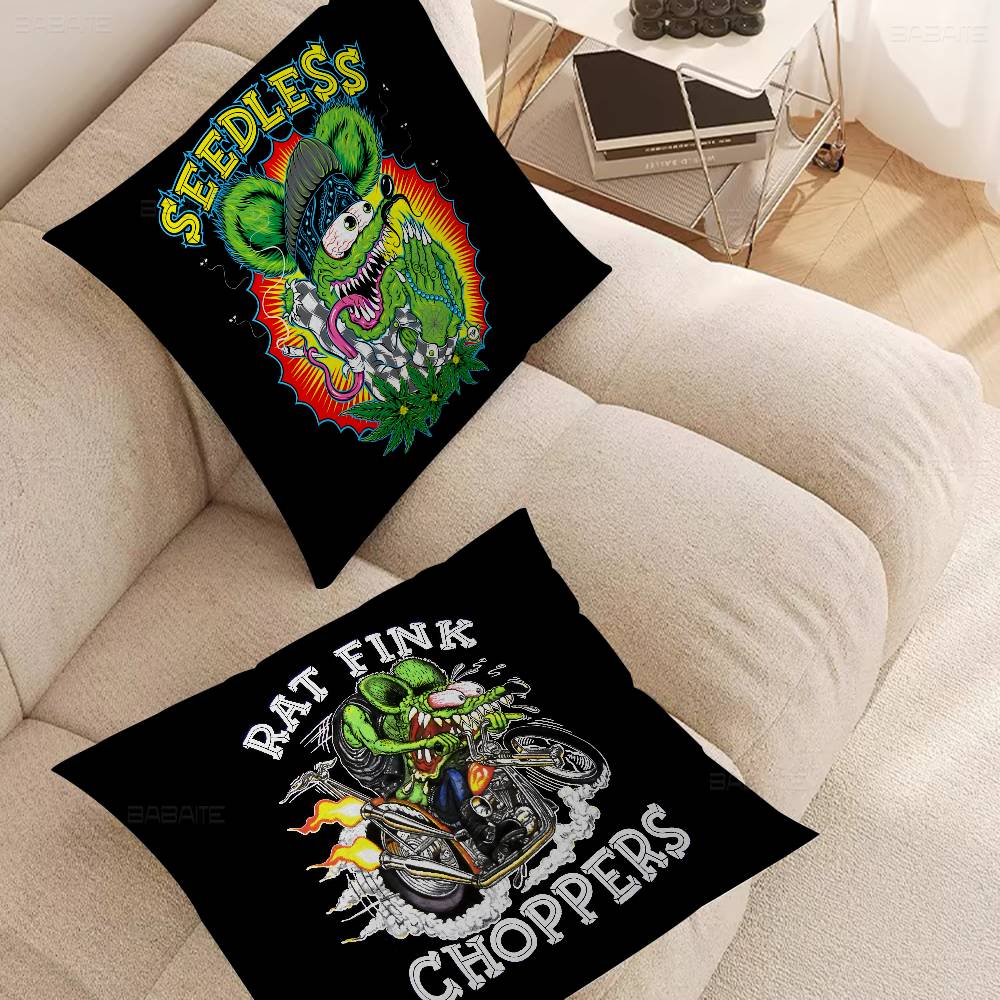 R-Rat Fink Cushion Cover Pillowcase Upholstery Sofa Throw Pillow Home Decor Pillowcas