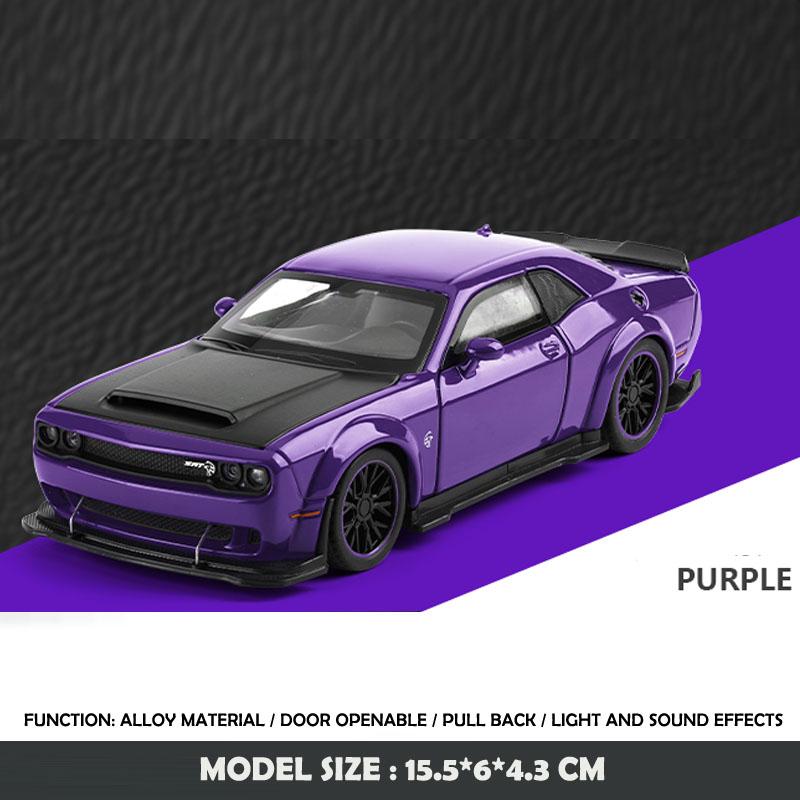 1/32 масштаб Dodge Challenger Hellcat SRT литой автомобиль модель звук свет инерционный металлический игрушечный автомобиль мальчик подарок коллекция миниатюрный автомобиль