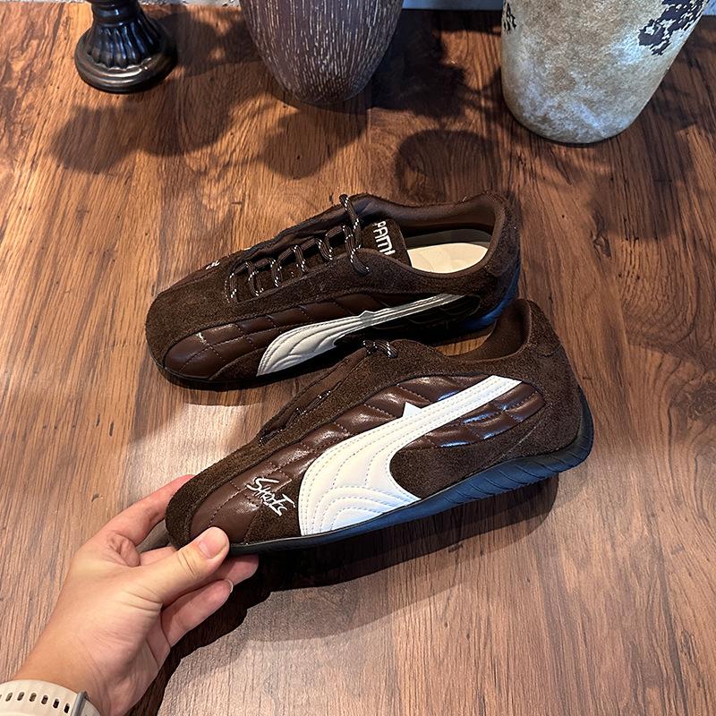 Стельки из ворсовой кожи, натуральная кожа, гоночные туфли, осень, новая спортивная женская обувь, плоская