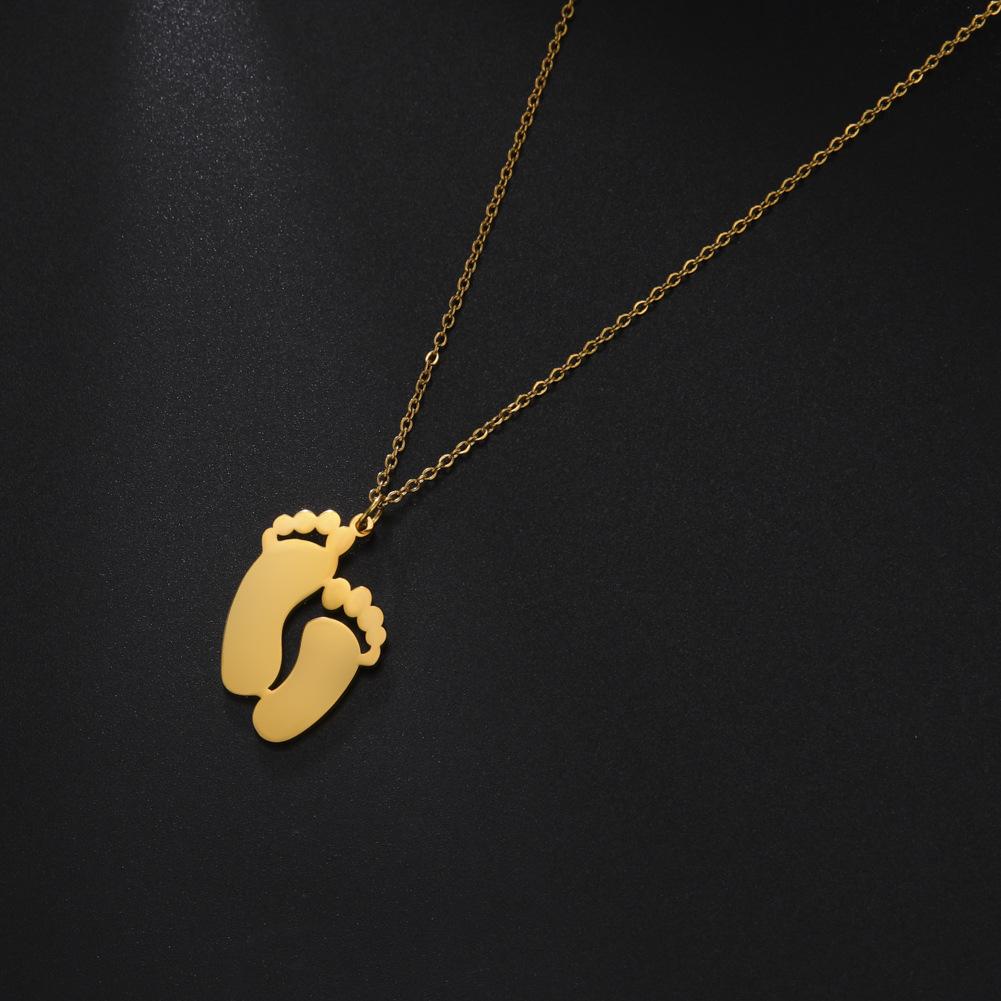 Ожерелье с детским следом, цепочка, подарок для женщин, мужчин, папы и матери, ювелирные изделия из нержавеющей стали