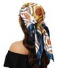 Luxury Brand Summer Kerchief Fashion Foulard Satin Headcloth Women Print 90X90CM Bandanna, 1 Piece of 35.4 Inches Square Shawls,