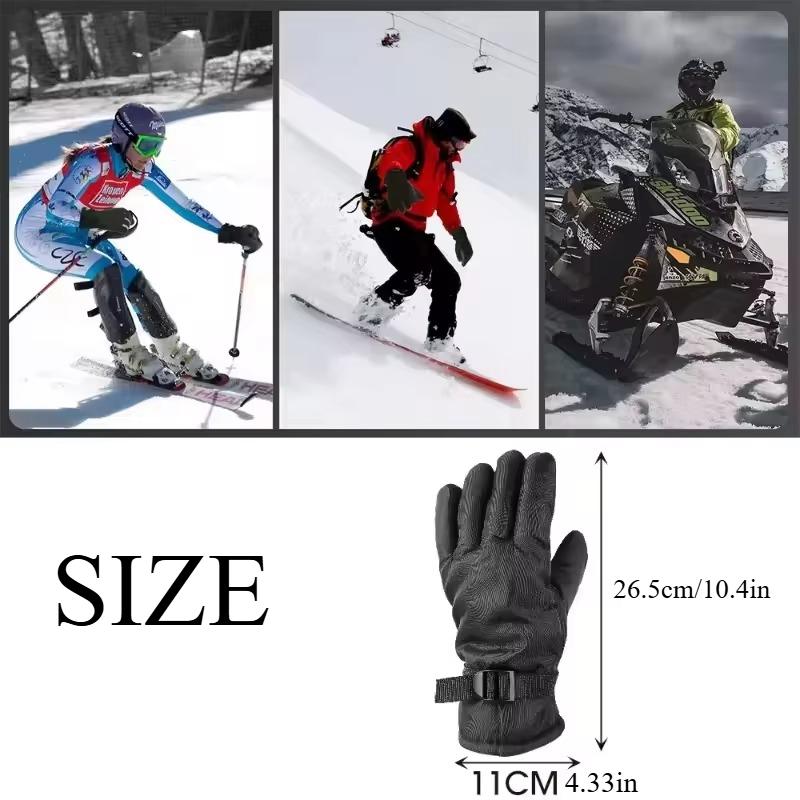 Unisex Snow Winter Skiing Gloves, Warm, Fleece, Thickened Anti-slip and Windproof Gloves