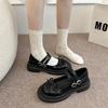 Маленькие кожаные туфли женские новые летние ретро платформа студенческий стиль Мэри Джейн одинарные туфли с юбкой круглый носок