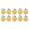 10pcs 3D Peach Flat Resin Charms Pendant Transparent Fruit Pendants  Jewelry Making Accessories
