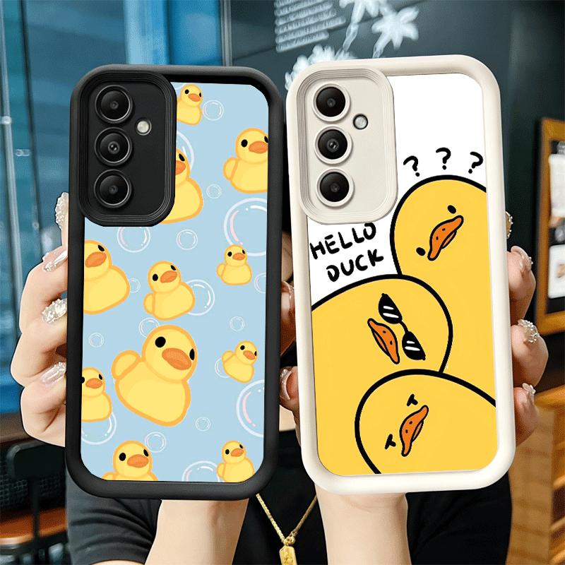 Чехол для телефона Samsung Galaxy A17 A16 A15 A14 A13 Смешная Милая Мультяшная Утка A56 A36 A26 A55 A35 A25 A54 A34 A24 A53 A33 A23 A07 A0