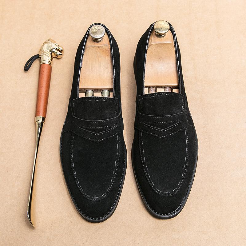 Модные мужские замшевые кожаные мокасины Модные мягкие мужские туфли Удобные туфли для вождения Брендовая мужская повседневная обувь Мокасины с толстой подошвой