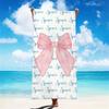Personalized Big Bow Name Beach Towels For Kids Girls Trip Customize Pool Party Bath Towel With Name Graduation Birthday Gift