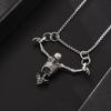 Hip Hop Skull Head Pendent Zinc Zinc Alloy Clavicle Chain Retro Men Necklace  Women