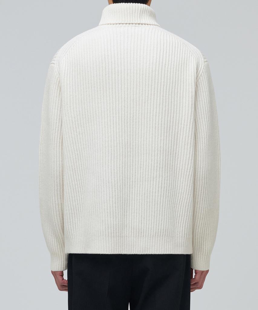 MUSINSA STANDARD Lambswool Ribbed Turtleneck Knit [Ivory]