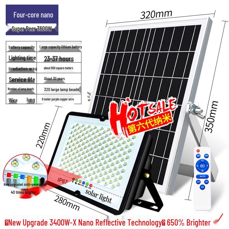 X-Nano Quad-Core 3400W Solar Outdoor LED Light