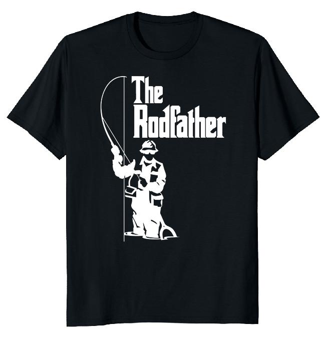 NEW LIMITED The Rodfather Fishing Father Funny Novelty Tee