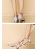 2022 Summer Bright Leather Sandals Low Heel Open Toe Strap Size 43 Women's Korean Style.