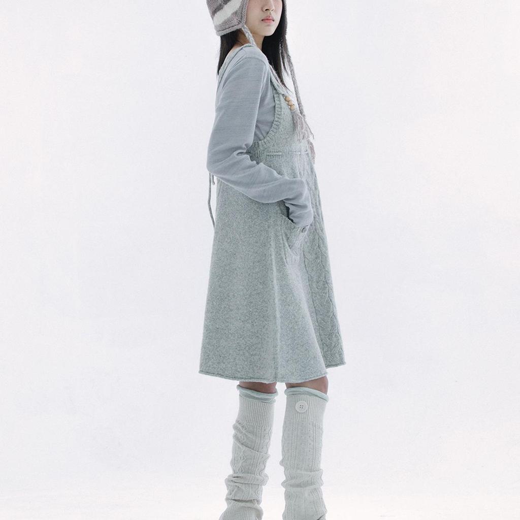 В наличии: Hugyourski Винтажное миди-платье-свитер крупной вязки в корейском стиле для женщин