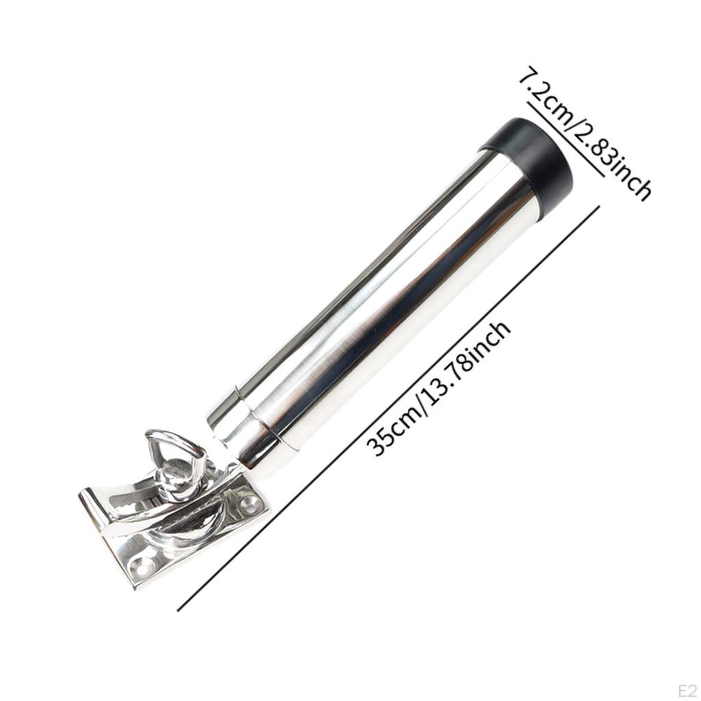 Держатель для удочки, крепление на палубе, зеркально полированное прямоугольное основание, прочная стойка для