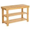 3 Tier Bamboo Shoe Bench, Shoe Shelf Storage Organizer, 70 X 28 X 45 Cm, Perfect for Hallway, Bathroom