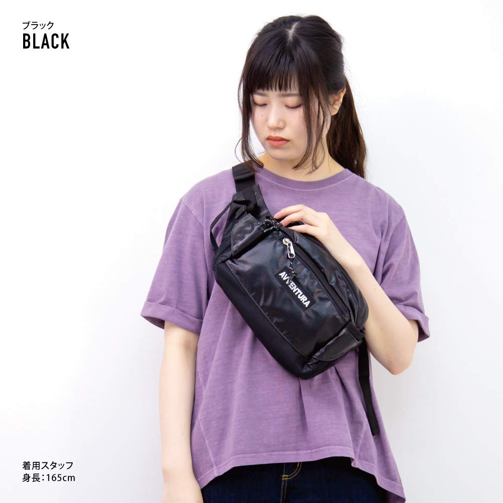 Поясная сумка через плечо большая 30430 черная [Aventura] сумка, кошелек, мужская, женская, вместительная, для бега, сумка, маленькая, легкая, сумка, на плечо,