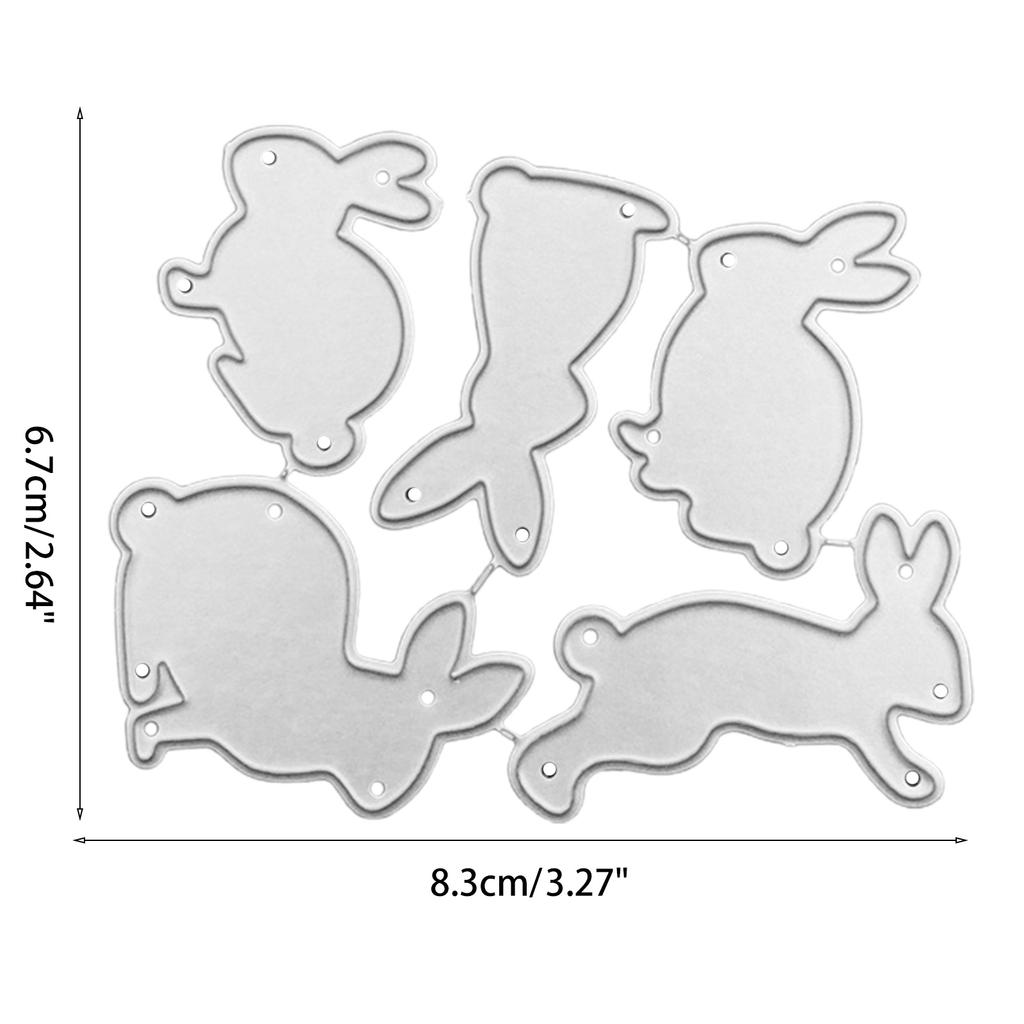 Metal Cutting Dies Easter Bunny Die Cut Mold Animal Rabbits Decoration Craft Knife Mold Punch Stencils for DIY Scrapbook